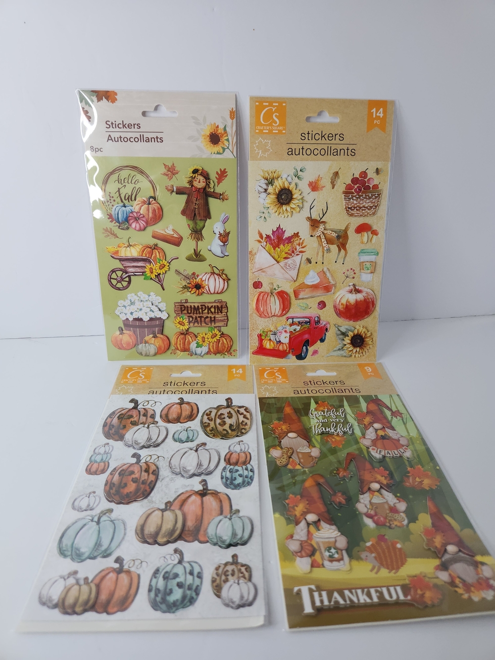 Crafters Square Fall Sticker Bundle - 4 Packs Orange, Green, Brown